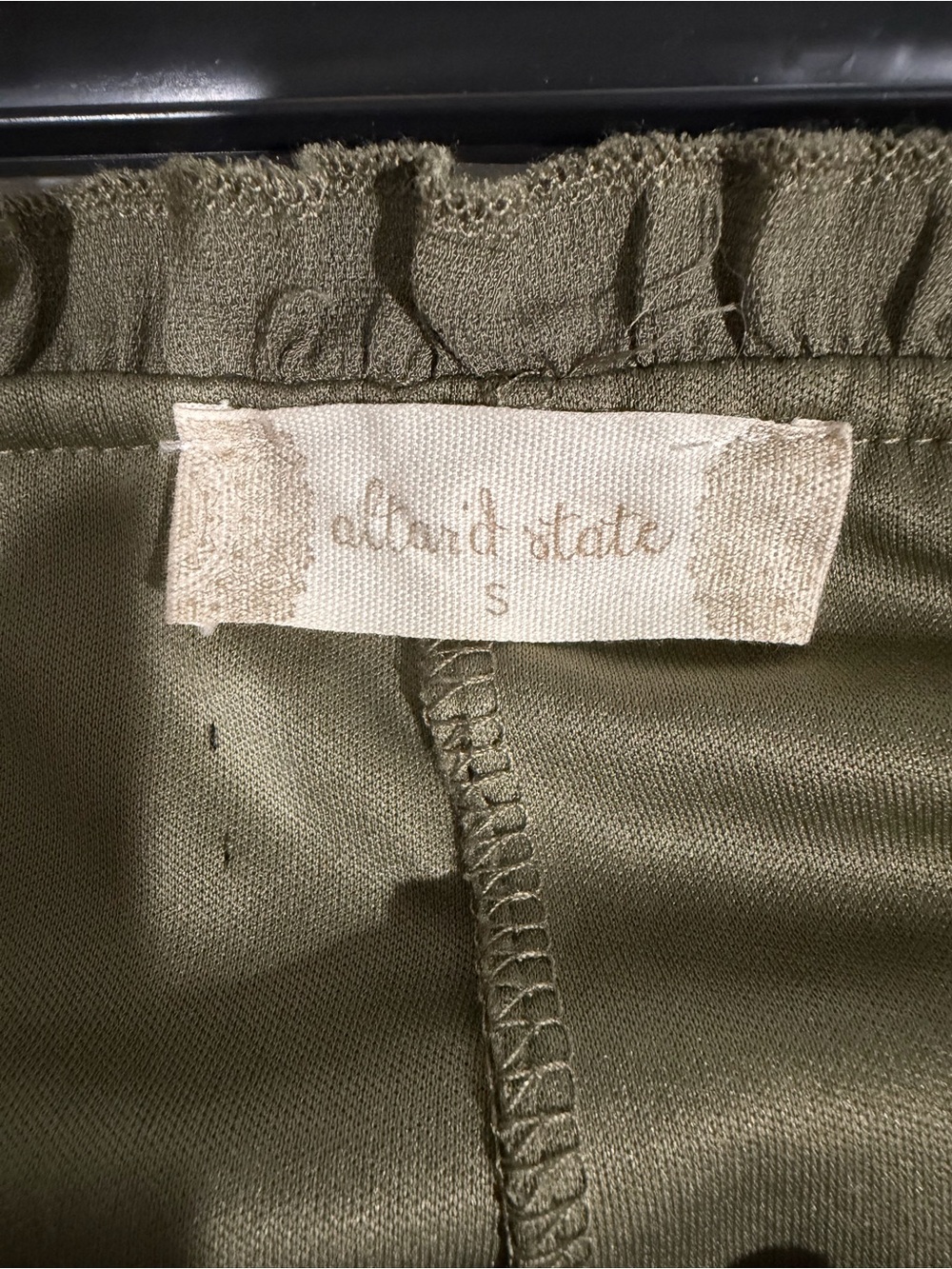 Altar'd State Olive Tie-Strap Tiered Mini Dress - Picture 4 of 5
